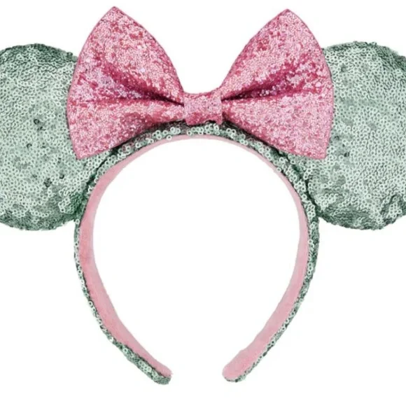 Disney Parks Pink Sugar Rush Minnie Mouse Ears Limited Bow Sequins Headband Disney Parks Pink Sugar Rush Bow Sequins Minnie Ears Glitter  main image 3